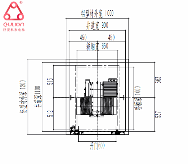 1000*1200mm小井道別墅電梯客戶案例，Gulion巨菱電梯