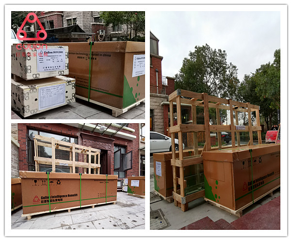 Gulion上海青浦四層觀光型家用電梯發(fā)貨現(xiàn)場