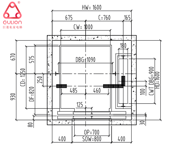 無(wú)機(jī)房別墅家用電梯